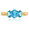 thumbnail image 5 of 14K Solid Yellow Gold Gemstone Diamond Ring, 5 of 9