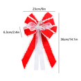 thumbnail image 3 of Red And White Fluff Bowknot Christmas Decoration With Polyester Material And Elk Ornament For Gift Wrapping And Tree Decor 1Pc Set Weight 0.12 Pounds, 3 of 6
