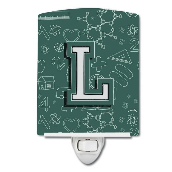 Caroline's Treasures CJ2010-LCNL Letter L Back to School Initial Ceramic Night Light, 6x4x3", multicolor