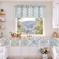 thumbnail image 2 of DWCN Thick Textured Linen Floral Valance for Kitchen Living Room, Rod Pocket Farmhouse Vintage Cottage Valance Curtain, Blue Peony, 52 x 14 Inches, 1 Panel, 2 of 10