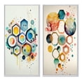 thumbnail image 2 of Designart "Geometric Hexagon and Circle III" Abstract Geometric Framed Wall Art Set Of 2 - Blue Geometric Framed Canvas Set For Living Room Decor, 2 of 7