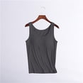 thumbnail image 4 of Womens Tank Tops with in Bra Summer Basic Padded Yoga Shirt Shelf Bras Workout Camisole Casual Undershirt Soft Comfy Stretch Tops by Yigetop Dark Gray XL, 4 of 7