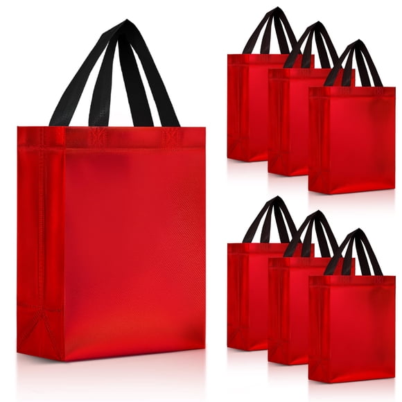 Bolsas de regalo Nush Nush de color rojo brillante, juego de 30 unidades, tamaño mediano