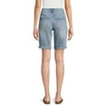 thumbnail image 3 of Time And Tru Women's Double Rolled Cuff Mid Rise Bermuda Short, Sizes 2-20, 3 of 5