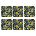 thumbnail image 2 of Balery 6 Pcs Citrus Fruits Elegant Lemonsleather Coasters Set, Drink Table Cup Coasters For Living Room Kitchen Coffee Decor, 2 of 9