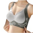 thumbnail image 2 of TFEOQRY Sports Bras for Women Color Blocked Seamless Underwear Bra Full Coverage Brassiere Tops Underwear Olive Green, 2 of 3