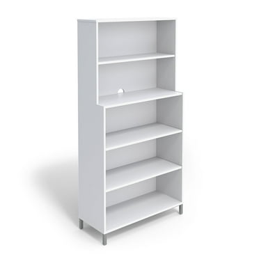 Union & Scale Essentials 5 Shelf 72 inch H Laminate Bookcase White (UN56974)