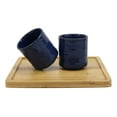 thumbnail image 3 of Navy Blue Contemporary Ceramic 20oz Tea Pot With 2 Cups And Bamboo Tray Set, 3 of 5