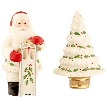 - Holiday Santa Salt and Pepper Shakers, Crafted of hand painted porcelain By Lenox