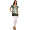 thumbnail image 5 of Sakkas Violet Embroidery Tie Dye Sequin Accents Blouse / Top - Dark Green - One Size, 5 of 5