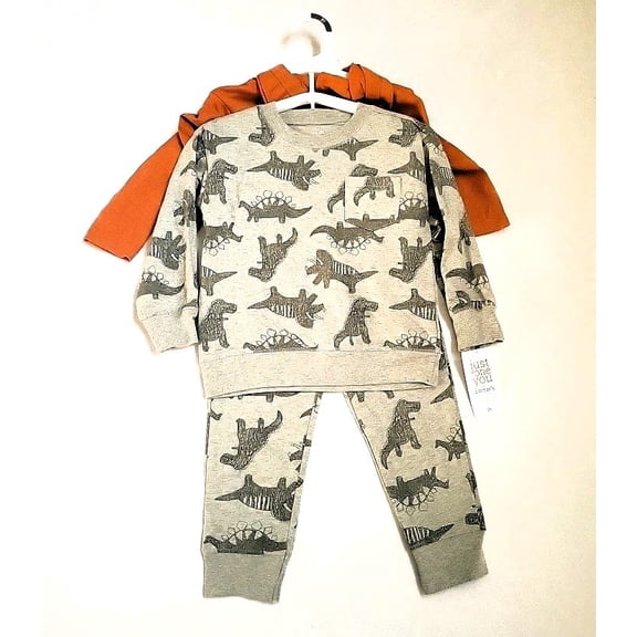 Carter's by Just One You Dinosaur Casual Long Sleeve Outfit Sets 3 Pack Boy's Toddler