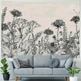 thumbnail image 4 of Nawypu  Tapestry Floral Border Herbs and Wild Flowers Botanical Engraving Style Black and White Home Decor Wall Hanging Print for Living Room Bedroom Dorm, 4 of 6
