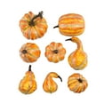 thumbnail image 2 of SHIMELE 8-Pack Artificial Mini Pumpkins – Lifelike Fall Cucurbit Décor for Thanksgiving, Halloween, Harvest Party, Farmhouse Home Decoration, 2 of 9