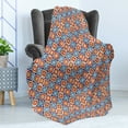 thumbnail image 4 of Ethnic Soft Flannel Fleece Throw Blanket, Oriental Geometric Composition with Ornamental Colorful Composition of Rhombuses, Cozy Plush for Indoor and Outdoor Use, 60" x 80", Multicolor, by Ambesonne, 4 of 5