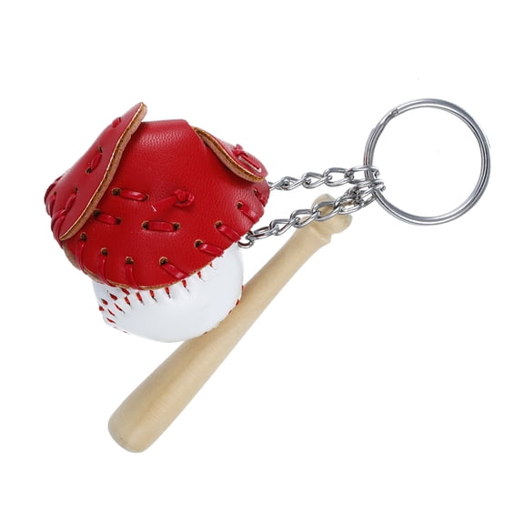 NICEXMAS Sports Key Chains Baseball Keychain Pendant Metal Red Friends Giving 2Pcs