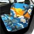 thumbnail image 3 of Uorisanigo Hawaiian Sunset 14 Pieces Car Seat Covers Sets with Comfortable Cars Headrest Cover Car Steering Wheel Cover and Seat Belt Pads Auto Console Cover Water Cup Pad for Cars SUVs, 3 of 6