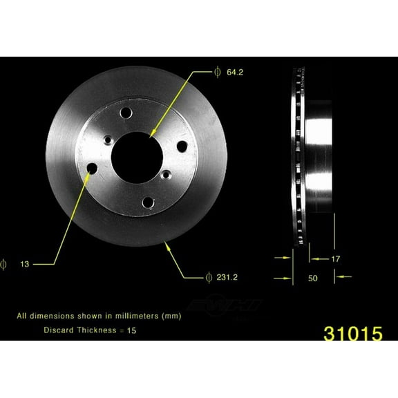 BENDIX PRT1545 Bendix Brake Rotor Fits select: 1989-1997 GEO METRO, 1998-2001 CHEVROLET METRO