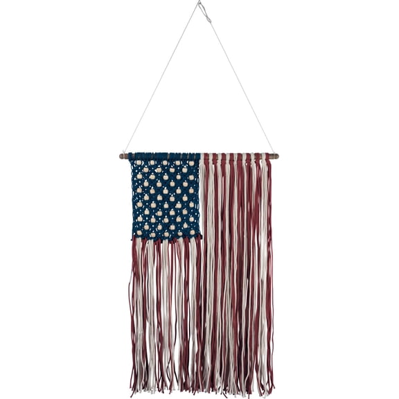 Macrame American Flag Wall Hanging