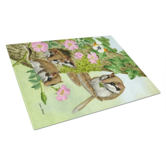 Caroline's Treasures Dormice Dormouse Glass Cutting Board Large