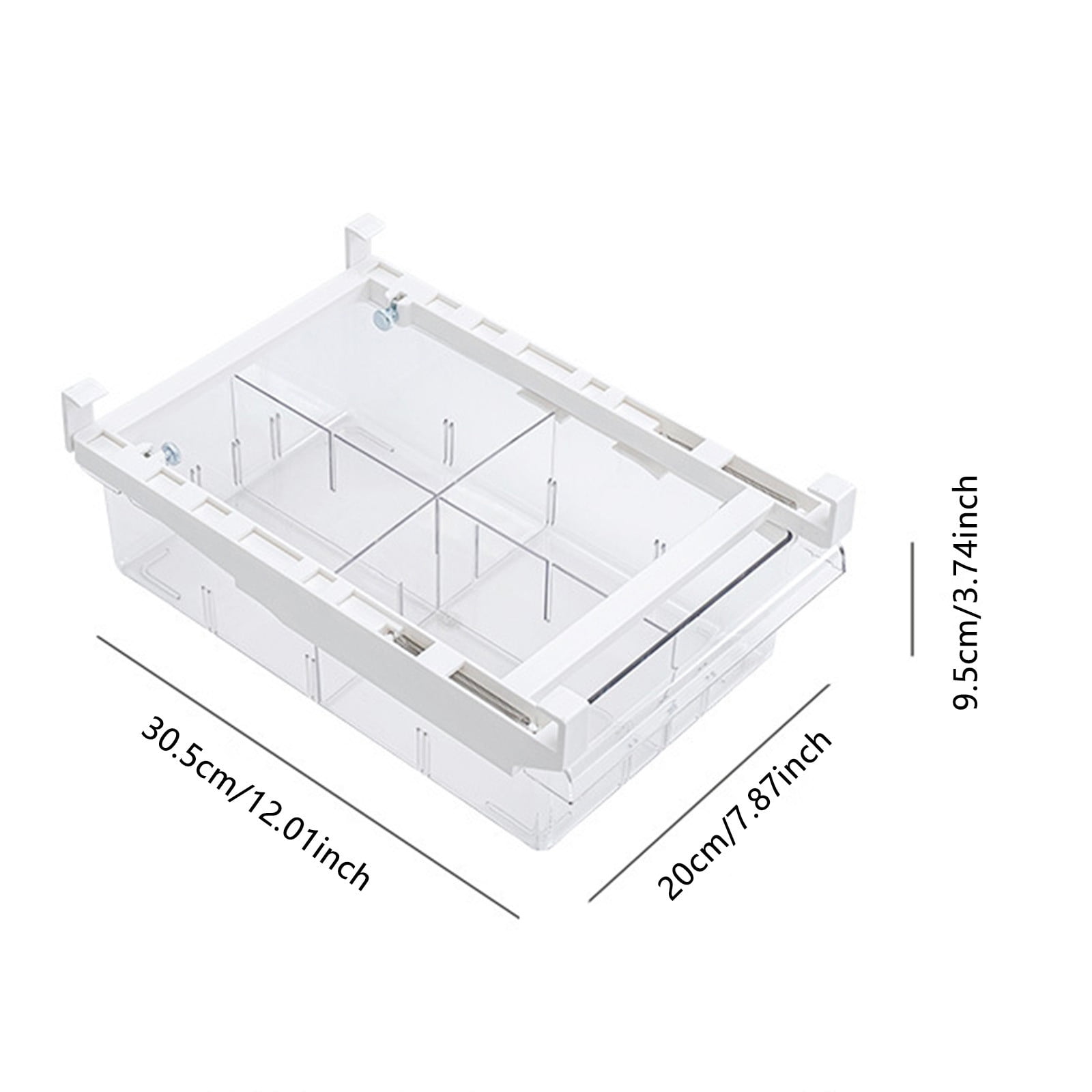 ZZERHUOO 12 In Refrigerator Drawer Fridge Drawer Organizer For Meat Cheese Produce And More Stretchable And Deep Storage Can Organizers And Storage for Pantry Plates with 3 Compartments Snack Large