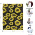 thumbnail image 4 of Black Sunflower Pattern Blanket,Comfortable Soft Flannel Throw Blanket,All Season,Warm Lightweight Blankets for Sofa Bed Couch Living Room Chair,30"x40", 4 of 4