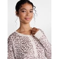 thumbnail image 5 of Joyspun Women's Cozy Lounge Collection Hacci Long Sleeve Henley Sleep Top, Sizes XS to 3X, 5 of 6