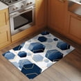 thumbnail image 3 of 2x3 Door Mat Rug, Navy Blue Marble Non-Skid Rubber Backing Large Rectangle Rugs - Living Room Bedroom Home Office, Gold White Geometric Hexagon Modern Indoor Floor Mat Carpets Washable Rug, 3 of 9