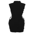 thumbnail image 4 of MesaSe Femmes Slim Fit Mini Robe Été Skinny Clubwear Robe Couleur Unie Sans Manches Haut Cou Creux Bandage Robe, 4 of 6