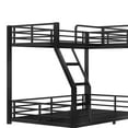 thumbnail image 6 of Bellemave Twin Over Full Bunk Bed with Full Size Loft Bed, Metal Triple Bunk Bed with Slide and USB Ports, Space Saving L-Shaped Triple Bunk Bed for 3 Teens, Black, 6 of 10