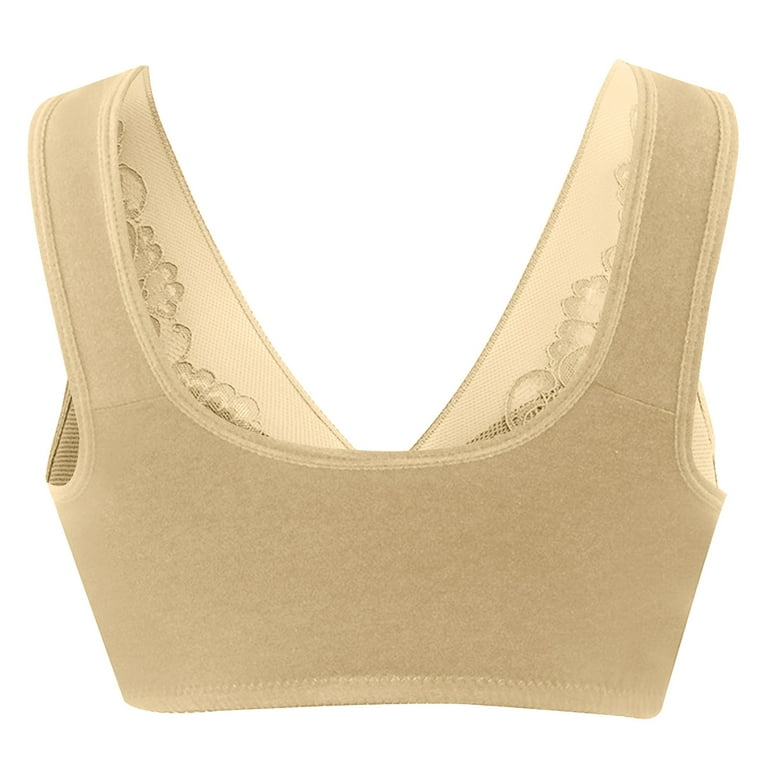 Bigersell Cotton Front Closure Bras for Older Women Summer Push up Sports  Bras for Women Wire-Free Bra Style R2661 V-Neck Lightly Lined Bras Front  Close Bra Closure Women Size Front Close Bra