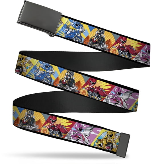 Adjustable Belt, Clamp Buckle, Cut-to-Fit, Power Rangers and Zord Action Pose Blocks