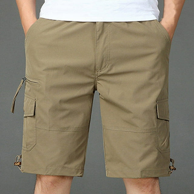 Mens Cargo Shorts On Sale, Pull On Shorts Men Men Quick Dry Shorts Shorts for Men Cargo Shorts for Summer Mens Shorts Mens Work Shorts Stretch, Khaki, L
