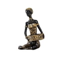 thumbnail image 3 of Figura exótica de mujer tribal africana negra, decoración para guardar llaves, estatua negra, escultura de mujer africana para escritorio, 3 of 6