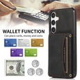 thumbnail image 6 of Design for Galaxy S24 Plus 5G Wallet Case with Credit Card Holder Slot PU Leather Phone Cover Stand Kickstand Shockproof Protective Cell Accessories for Samsung S24+ Women Men 6.6 inch Black, 6 of 7