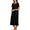 Black, variant on Ytndtr Hospital Gowns for Women Short Sleeve Nightgowns Open Back Snap Tear Away Surgery Adaptive Clothing