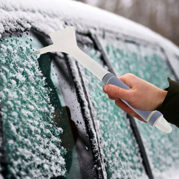 BALAHAPY White Silicone Snow Brush And Ice Scraper For Suv And Trucks 1Pack