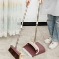thumbnail image 2 of Broom and Dustpan Set for Home, Cleaning Teeth Combo Set with 55" Long Handle, Indoor Sweep Tool for Office, Kitchen, Lobby Floor, Bluish Purple, 2 of 6