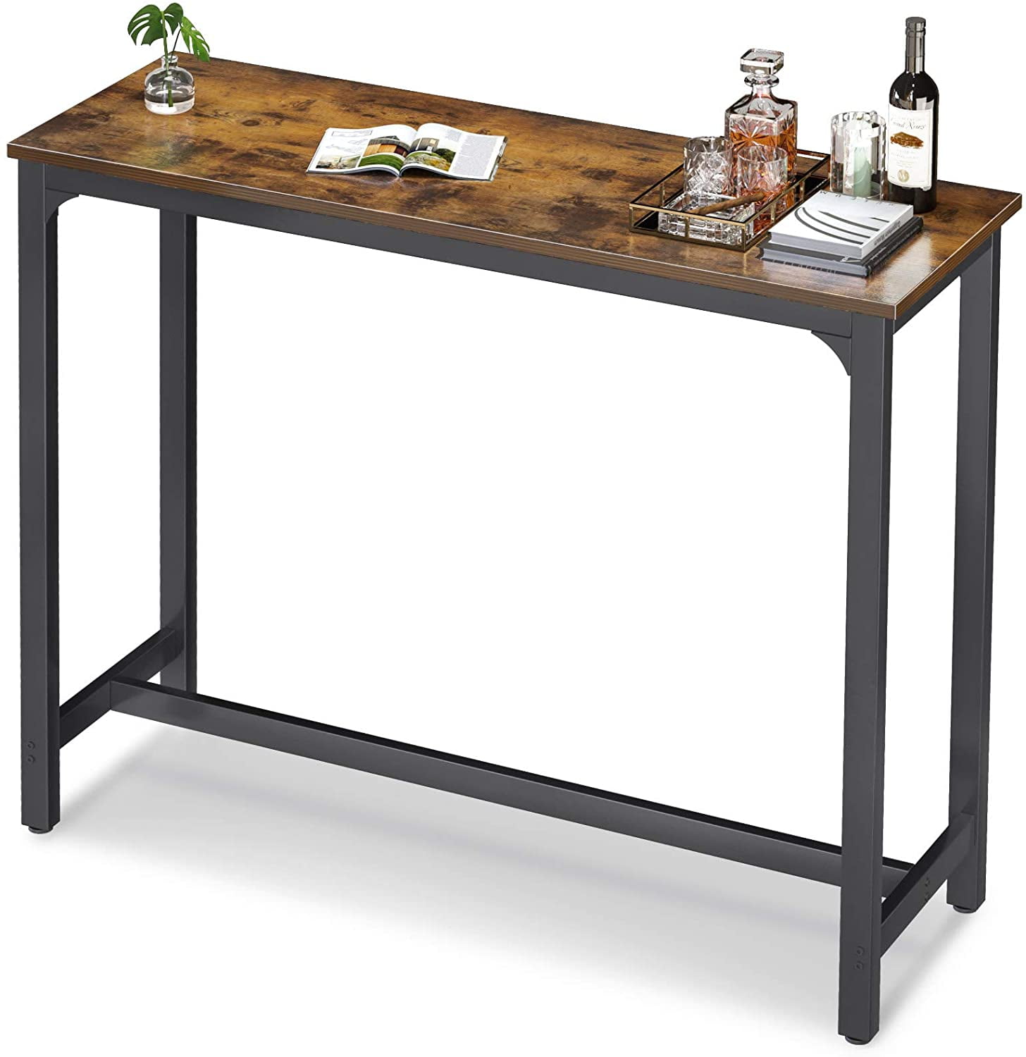 ODK 47" Bar Table, Bar Height Pub Table 39’’ Tall, Rectangular High Top