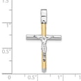 thumbnail image 4 of Auriga Fine Jewelry 14K Two-tone Gold Polished Crucifix Cross Pendant for Women (L - 32.25mm), 4 of 6