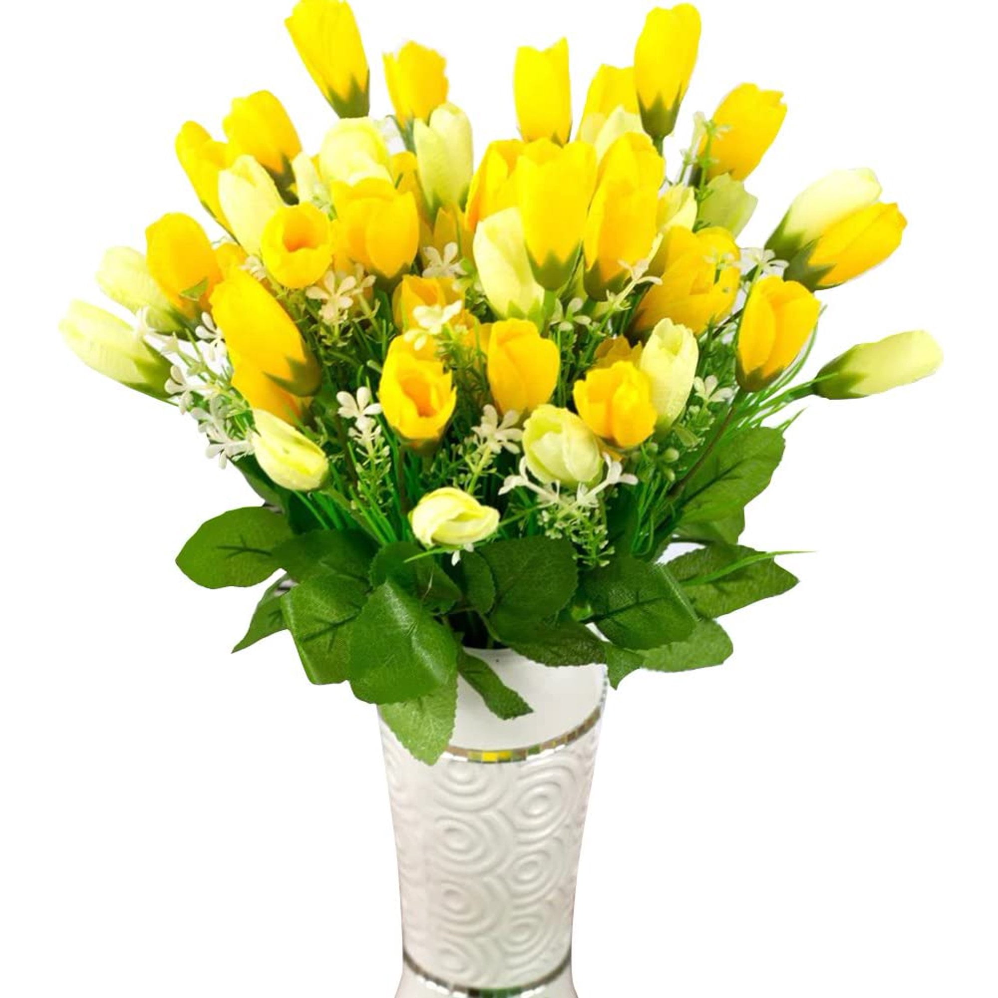 Visland 4 Bouquet 15 Heads Artificial Flower Ecofriendly Faux Silk