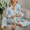 thumbnail image 6 of Fotbe Sea Turtle Pattern Long Sleeve Pajama Set for Women,Sleepwear Set,2-piece Loungewear Set,Soft PJs Comfy Nightwear with Pockets -Small, 6 of 7