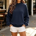 thumbnail image 5 of Women Pullover Sweater Waffle Knit Crewneck Long Sleeve Casual Solid Fall Top, 5 of 7