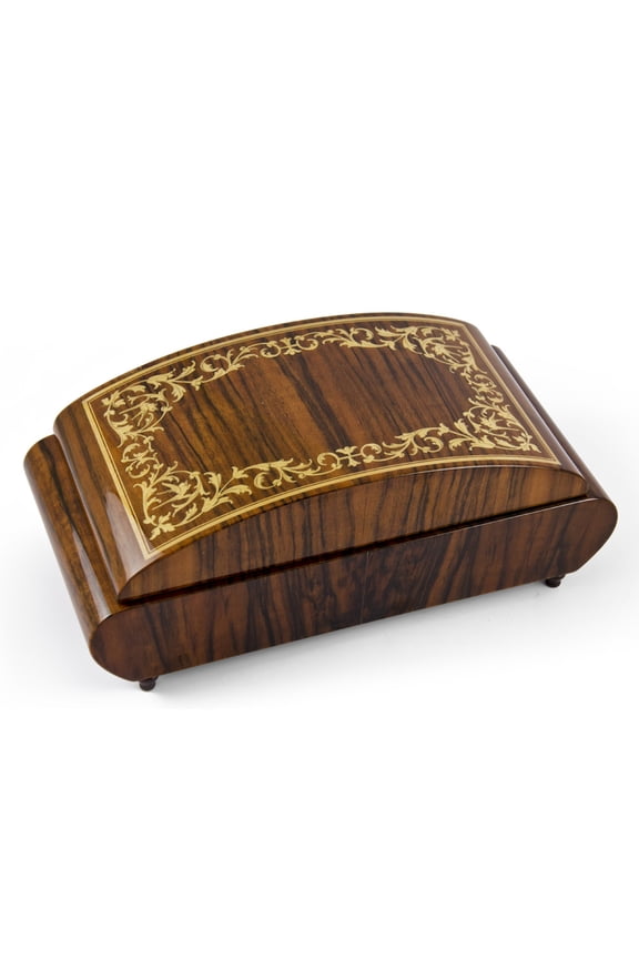 Eclectic Curved 30 Note Arabesque Design Inlay Music Jewelry Box - Scarsborough Fair