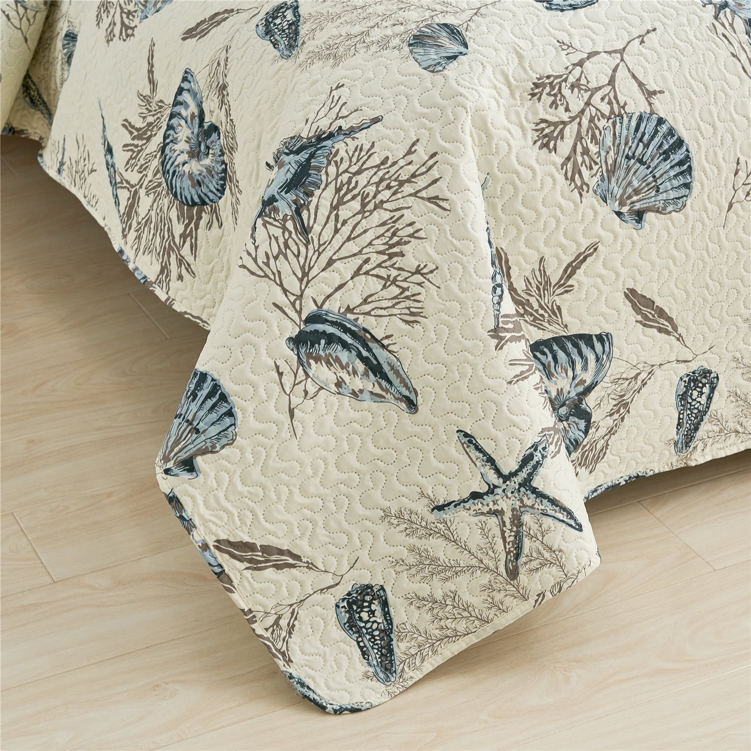 JML Quilt Set, Queen, Beach Pattern, 3 Piece