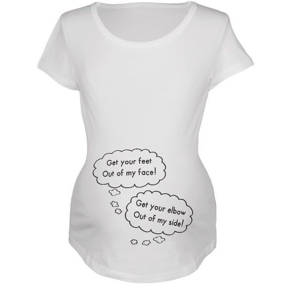 Speech Bubble Arguing Twins White Maternity Soft T-Shirt - Medium