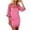 Pink, variant on Laqbezok Women's Mesh Patchwork Sequin Dress, Sexy Round Neck 3/4 Sleeve Bodycon Mini Gown, Sheer Sequin Hem Party Outfit for Cocktail Wedding