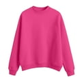 thumbnail image 5 of Resicozy Oversized Sweatshirt for Women Crewneck Solid Color Pullover Soft Trendy Sweatshirt Plus Size Hot Pink XL, 5 of 5