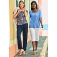 thumbnail image 4 of Jessica London Women's Plus Size Stretch Cotton Square Neck Tee, 4 of 6