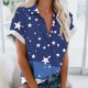 thumbnail image 1 of Fiudx Ofertas y Liquidaciones Blusas de Manga Corta Estampadas con Flores y Plantas Cómodas Informales Regulares para Mujer a La Moda, 1 of 5