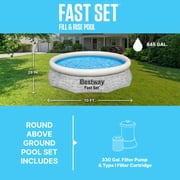 Bestway Fast Set 10x26 Stacked Stone Inflatable Pool Outdoor Set